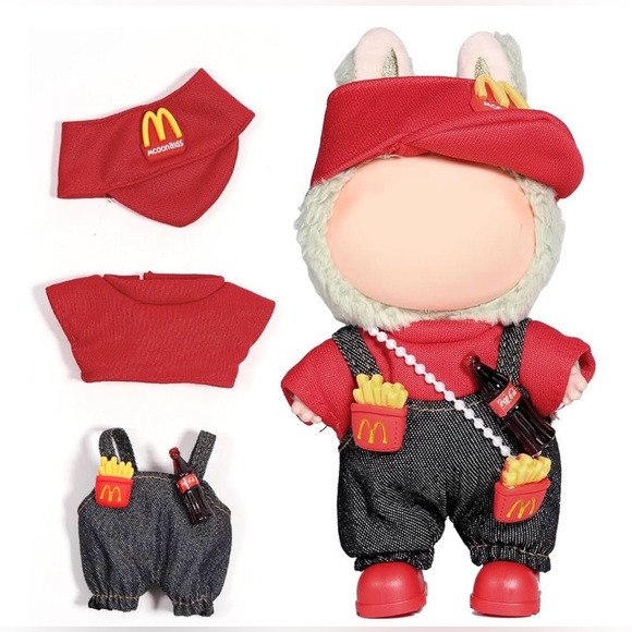 New Labubu McDonald’s Uniform - 4 Pieces - Picture 1 of 4